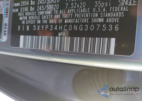 2022 Kia Telluride Ex from USA, damaged, VIN 5XYP34HC0NG307536